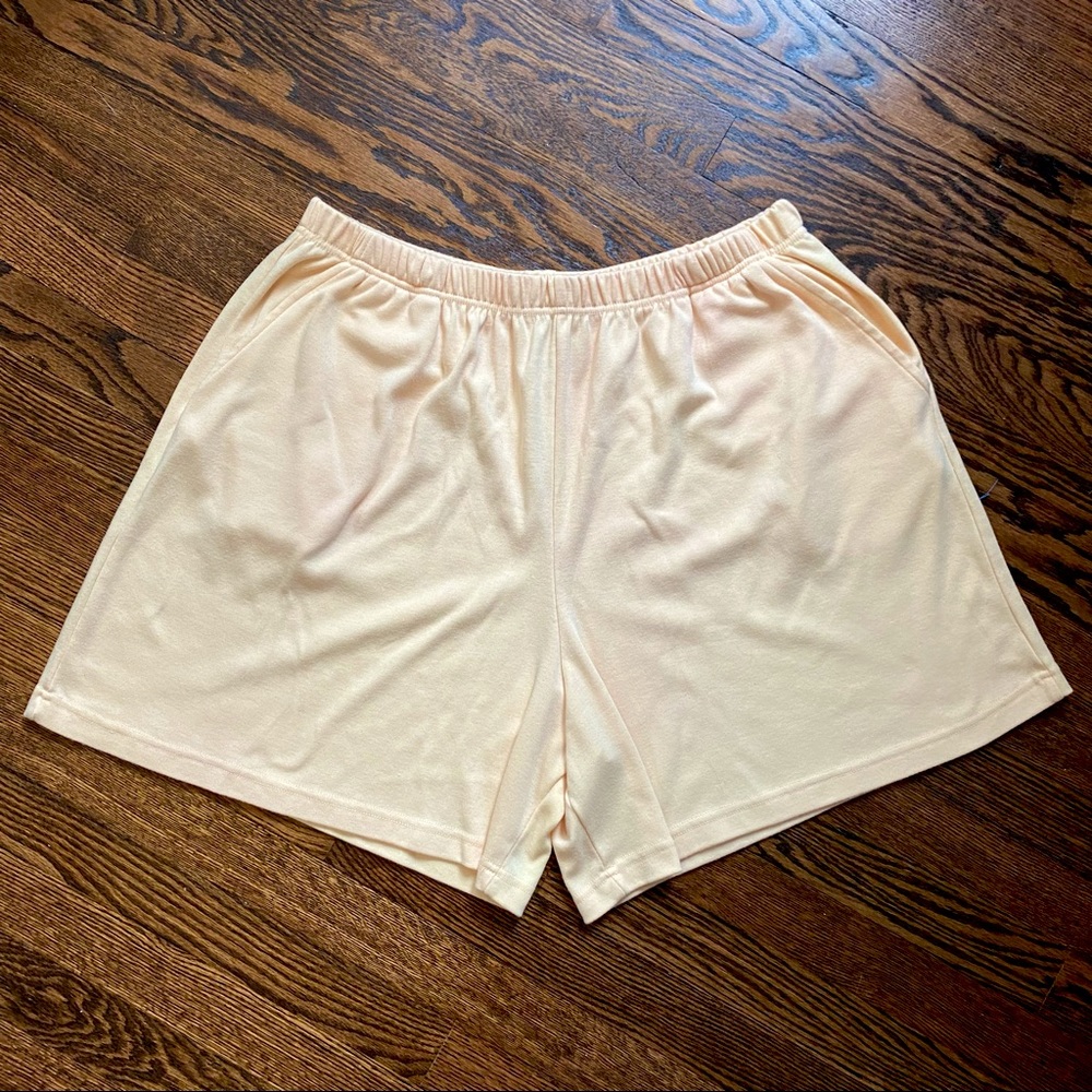 VTG 80s Only Necessities pastel yellow sweatshorts, 1X